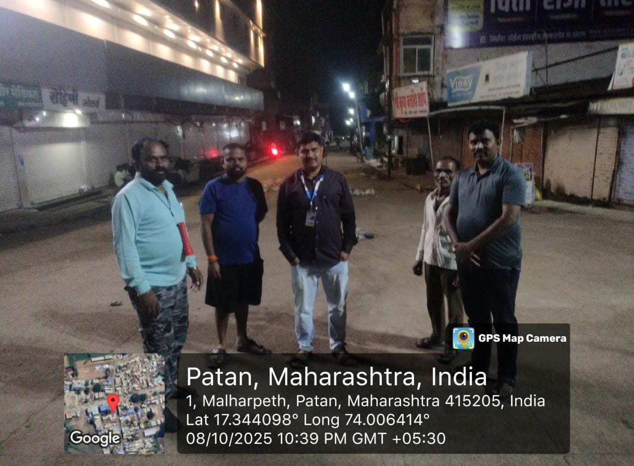 मल्हारपेठ येथे आठवडा बाजार स्वच्छता तपासणी 
